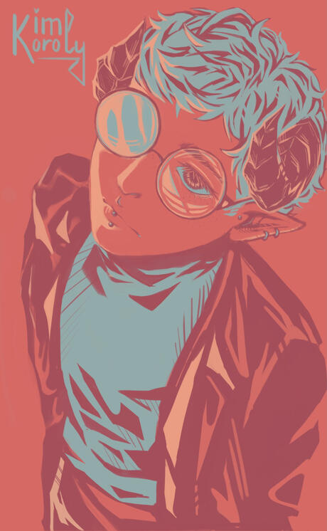 Nửa người màu đơn giản 300k